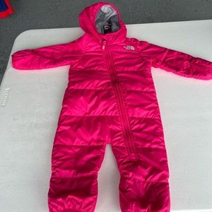 Pink Infant North-face Snow Suit
